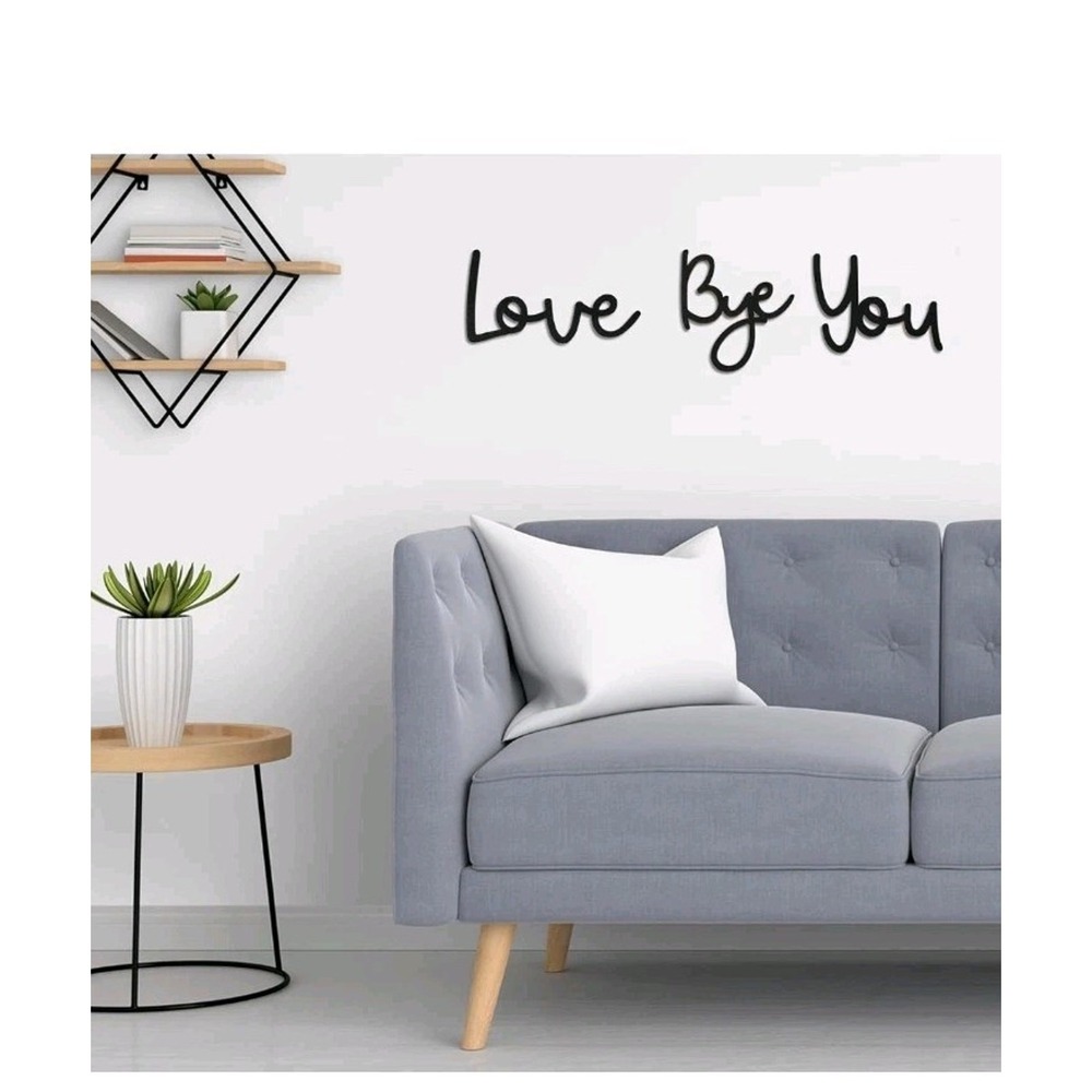 Love You Bye Wood Sign Decor, Black Modern Unique Wooden Entryway Hallway s26